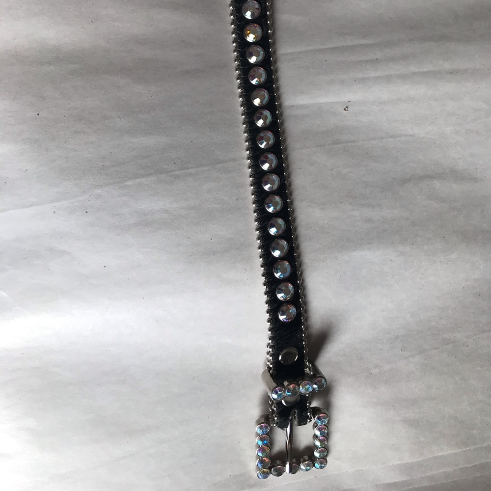 Black gemstone studded belt